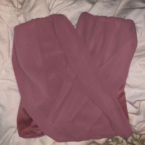 Pink strapless top